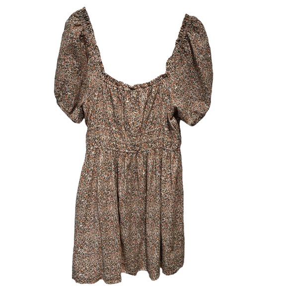 Urban Outfitters BP Floral Peasant Puff Sleeve Mini Dress Size Large - Picture 6 of 16